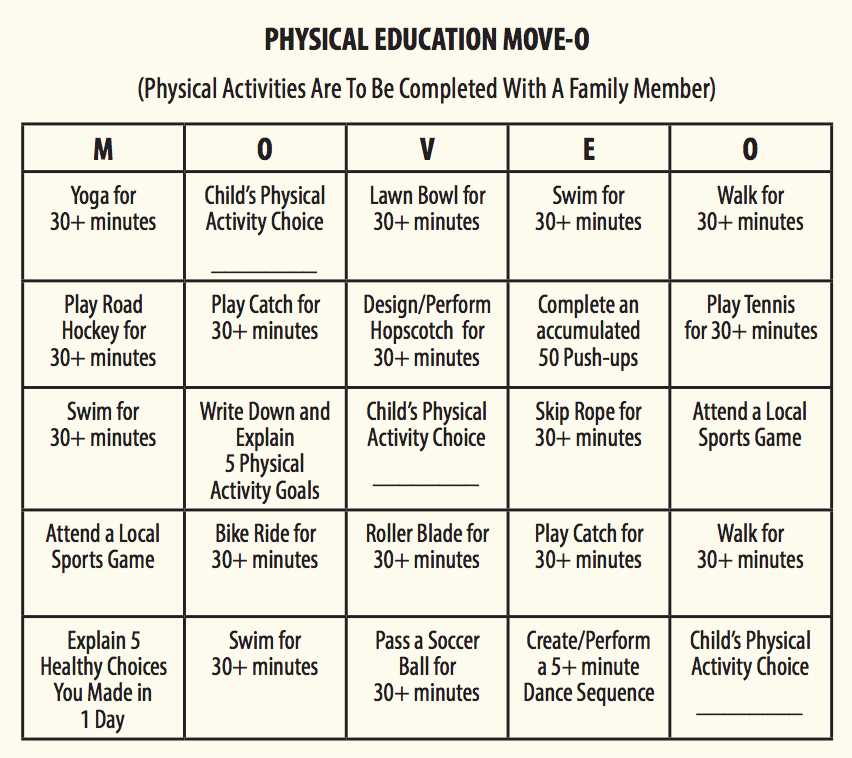 Boosting fitness skills with PE homework